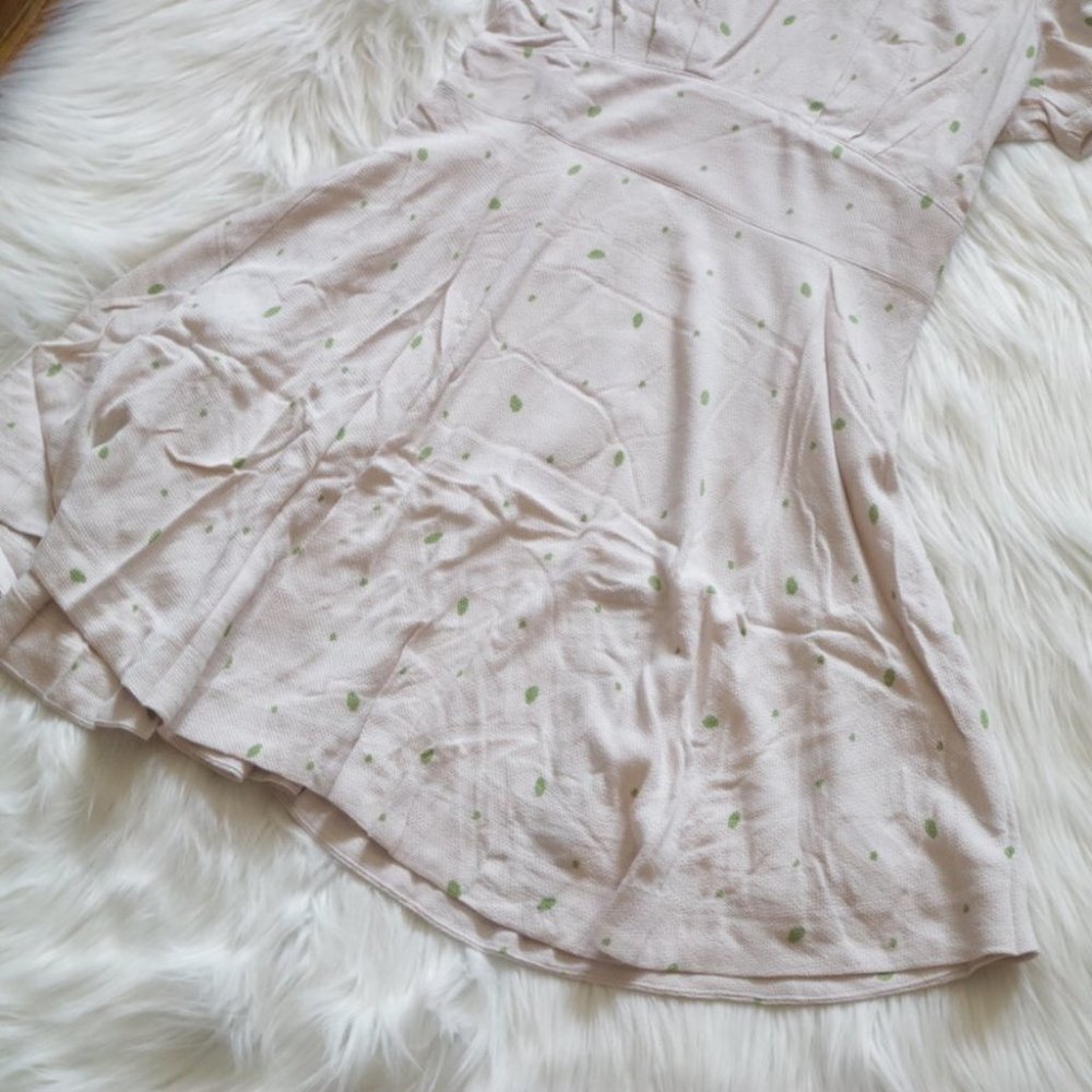 NWT Free People Ivory Abbie Print Boho Fit and Flare Mini Dress Size 4 - Picture 7 of 9